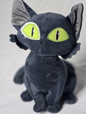 Plush Dark Gray Cat with Green Eyes - Pet Cat Plush
